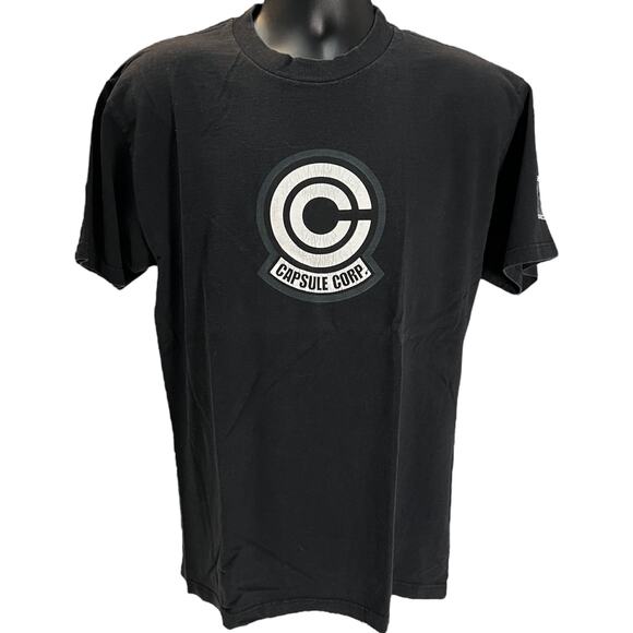 Vintage Dragon Ball Z Capsule Corp T-Shirt Large - Black - Rare DBZ Anime Shirt - Picture 1 of 12